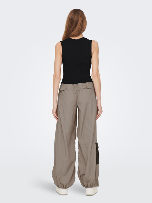 ONLY Schwarzes geripptes Basic-Top für Damen ONLY Majli