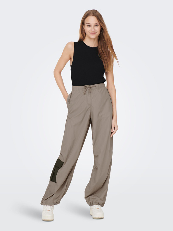 ONLY Schwarzes geripptes Basic-Top für Damen ONLY Majli