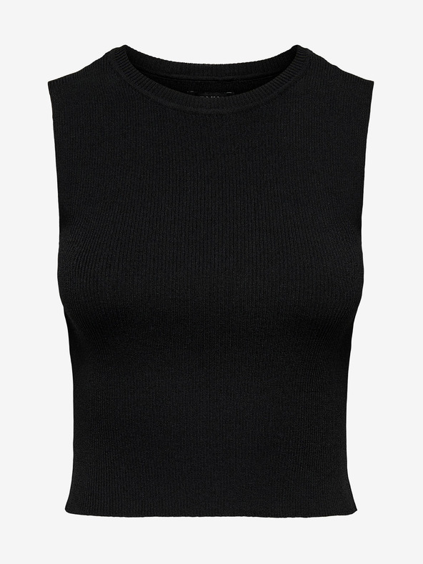 ONLY Schwarzes geripptes Basic-Top für Damen ONLY Majli