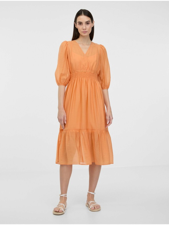 Orsay Orangefarbenes Damen Midikleid ORSAY