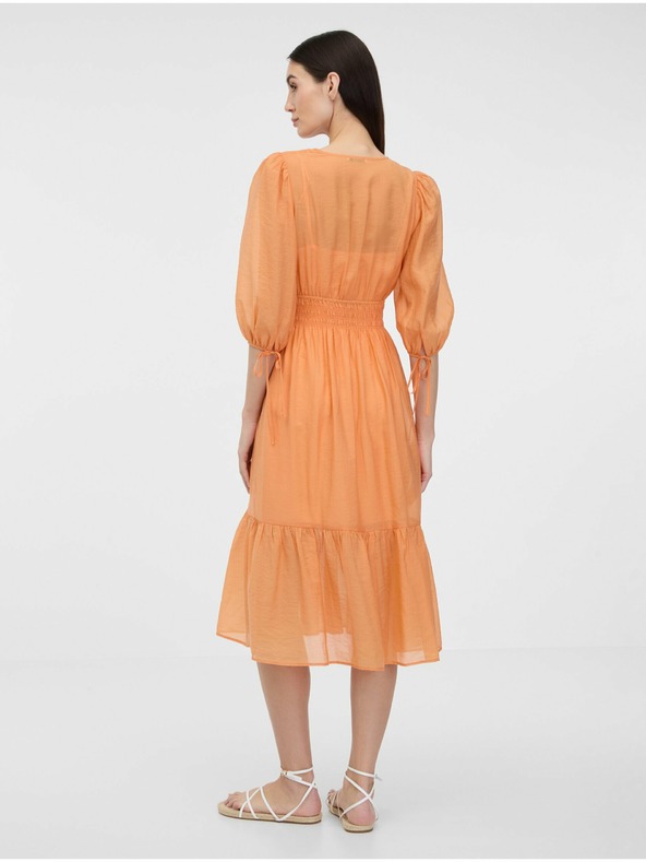 Orsay Orangefarbenes Damen Midikleid ORSAY