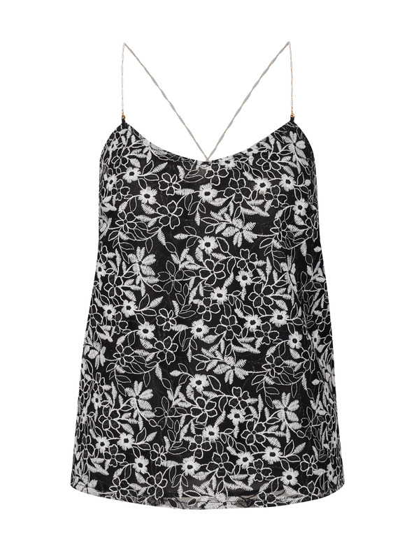 Orsay Schwarzes gemustertes Damen-Tank-Top ORSAY