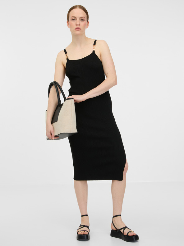 Orsay Schwarzes Damen Midikleid ORSAY