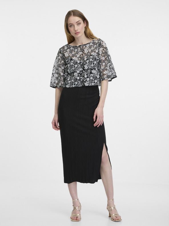 Orsay Schwarze gemusterte Damenbluse ORSAY