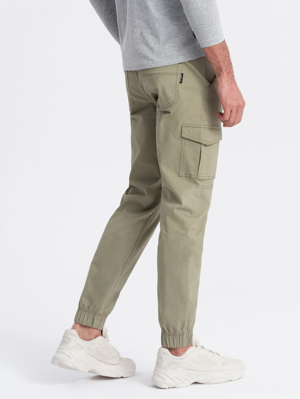Ombre Clothing Khaki Herren-Cargo-Jogger-Hosen Ombre Clothing