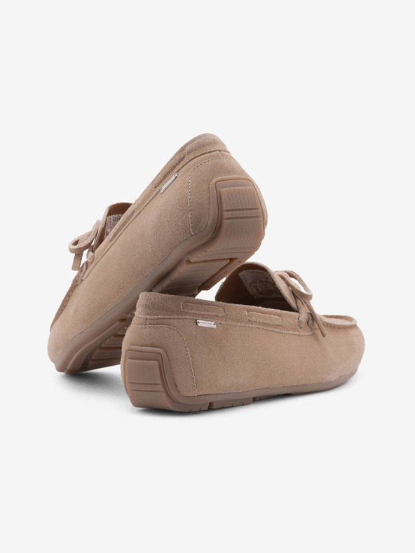 Ombre Clothing Beigefarbene Herren-Slipper aus Leder mit Driver-Sohle Ombre Clothing