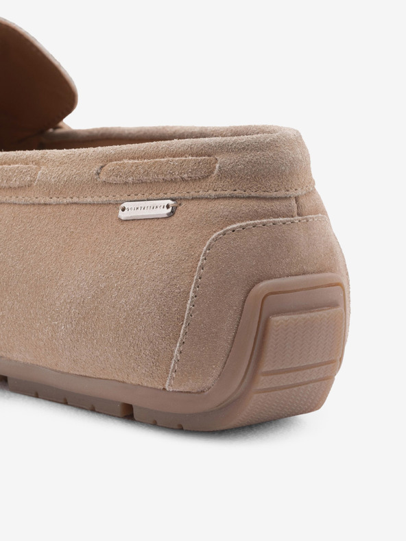 Ombre Clothing Beigefarbene Herren-Slipper aus Leder mit Driver-Sohle Ombre Clothing