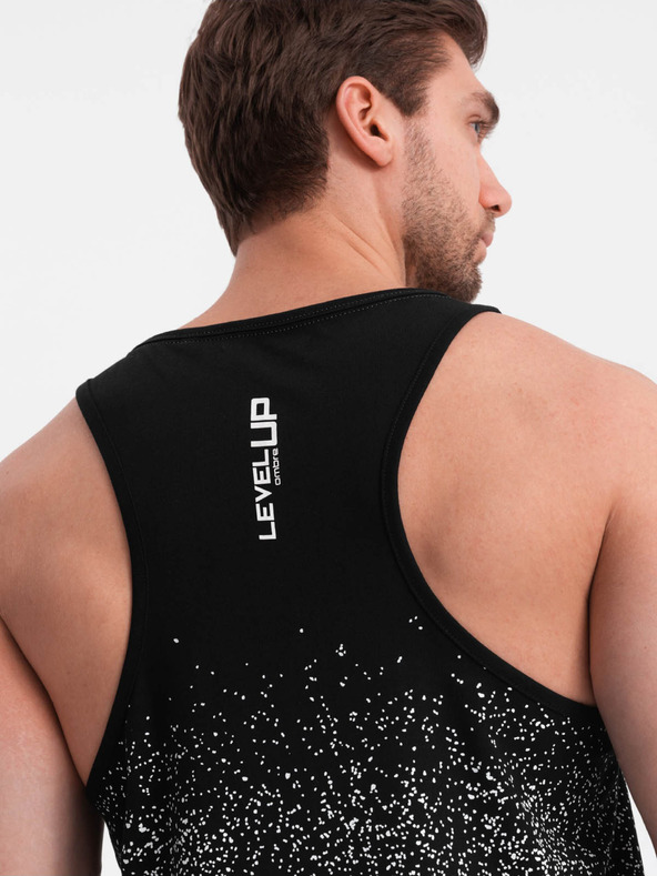Ombre Clothing Schwarzes bedrucktes Tank-Top für Männer Ombre Clothing