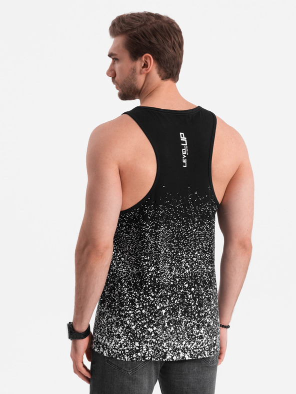 Ombre Clothing Schwarzes bedrucktes Tank-Top für Männer Ombre Clothing