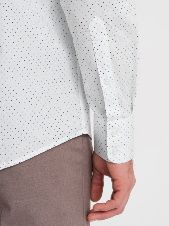 Ombre Clothing Weißes Herrenhemd aus Baumwolle Ombre Clothing