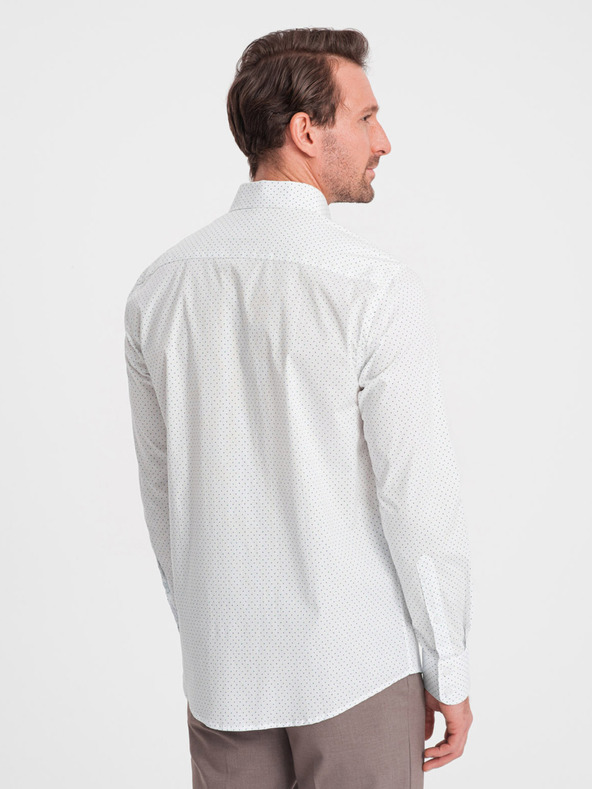 Ombre Clothing Weißes Herrenhemd aus Baumwolle Ombre Clothing