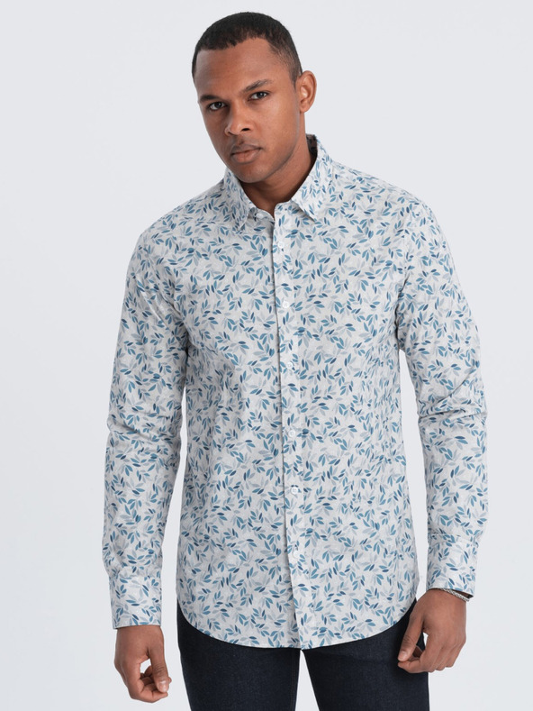 Ombre Clothing Grau gemustertes Herrenhemd Ombre Clothing