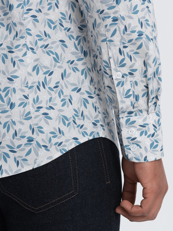 Ombre Clothing Grau gemustertes Herrenhemd Ombre Clothing