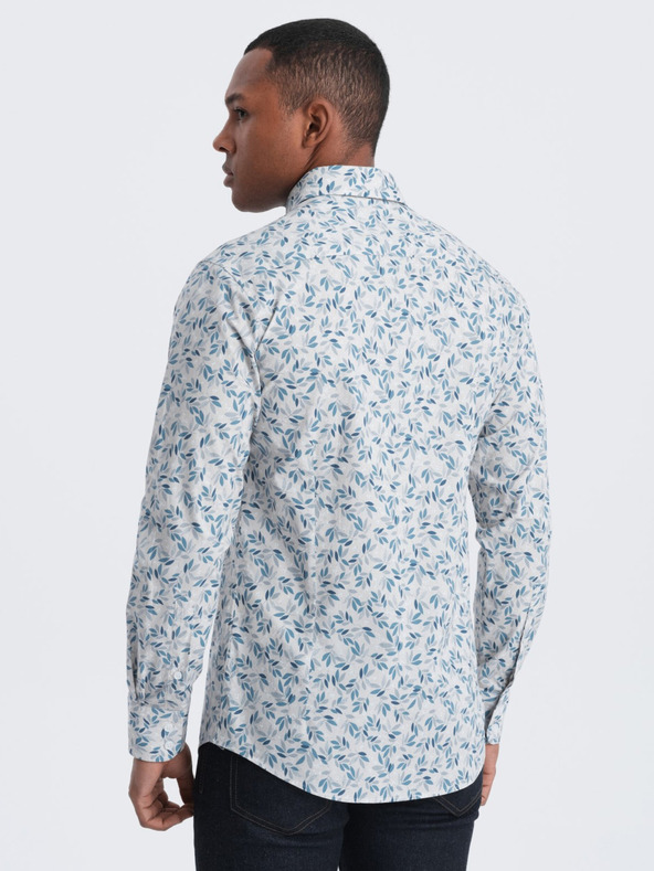 Ombre Clothing Grau gemustertes Herrenhemd Ombre Clothing