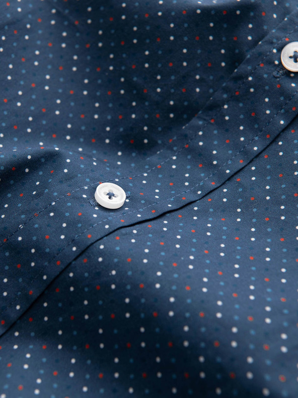 Ombre Clothing Blaues gemustertes Herrenhemd Slim Fit Ombre Clothing