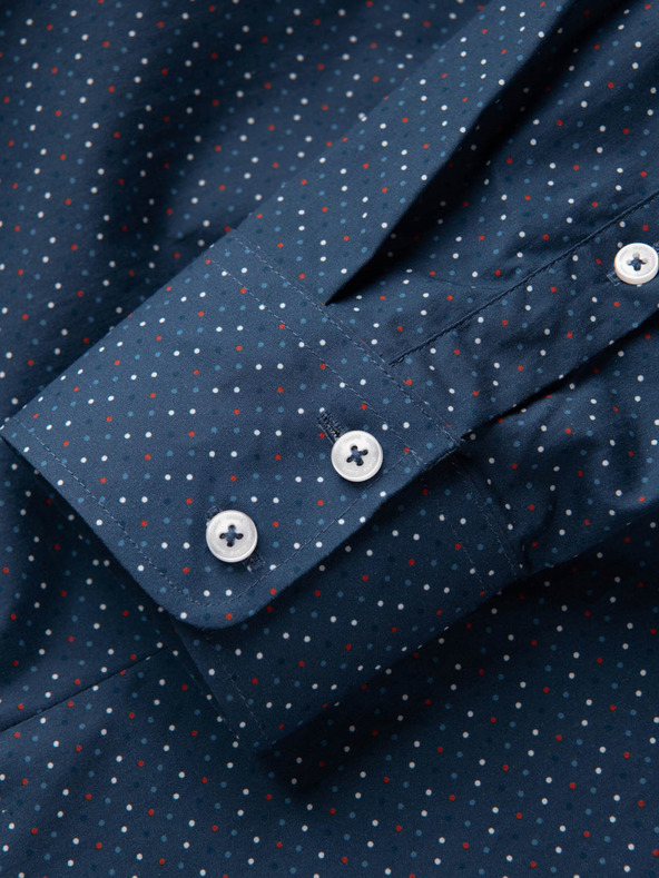 Ombre Clothing Blaues gemustertes Herrenhemd Slim Fit Ombre Clothing