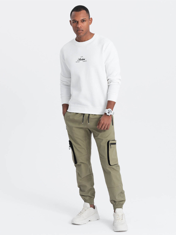 Ombre Clothing Grüne Herren-Cargo-Jogger-Hose Ombre Clothing
