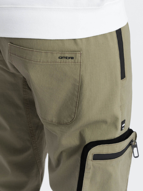 Ombre Clothing Grüne Herren-Cargo-Jogger-Hose Ombre Clothing