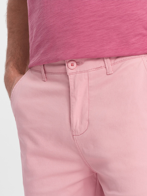 Ombre Clothing Pinke Herren-Chino-Shorts mit Jeans-Saum Ombre Clothing