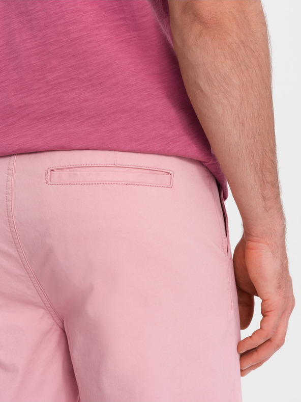 Ombre Clothing Pinke Herren-Chino-Shorts mit Jeans-Saum Ombre Clothing