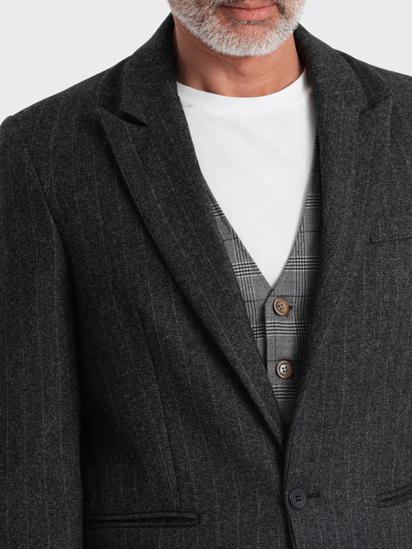 Ombre Clothing Dunkelgrauer Herren-Jacquard-Blazer Ombre Clothing