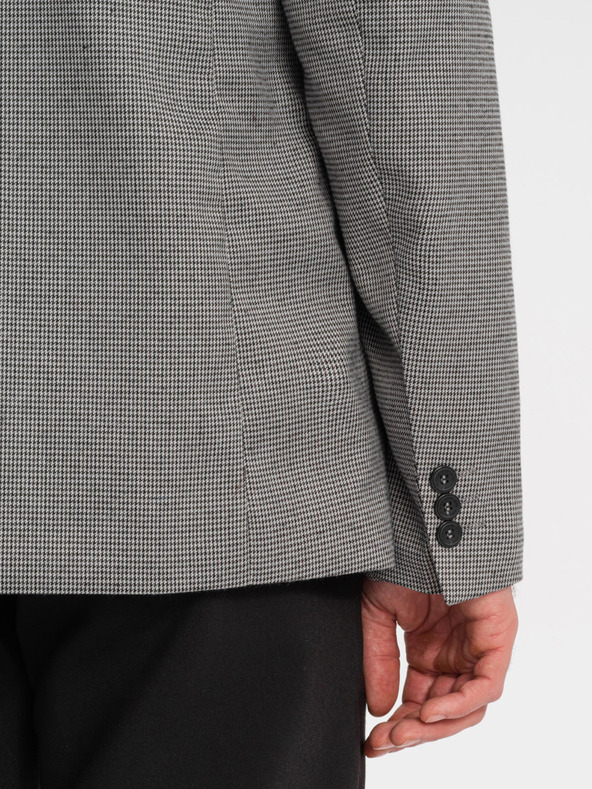 Ombre Clothing Grauer Herren-Feinkaro-Blazer Ombre-Kleidung