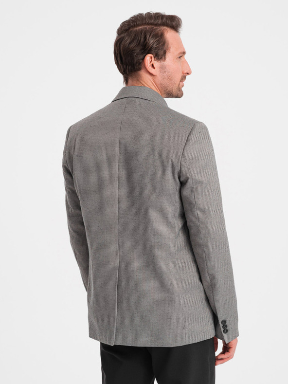 Ombre Clothing Grauer Herren-Feinkaro-Blazer Ombre-Kleidung