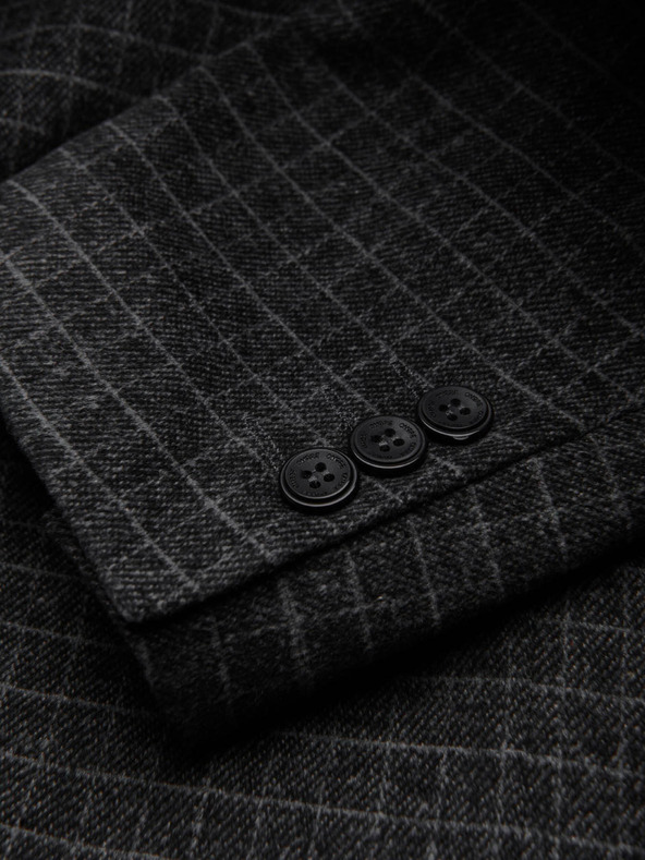 Ombre Clothing Dunkelgrauer Herren-Karoblazer mit Wollmischung Ombre Clothing