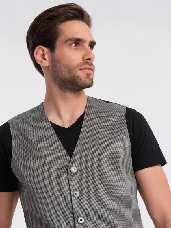 Ombre Clothing Graue Herren-Jacquard-Weste Ombre Clothing