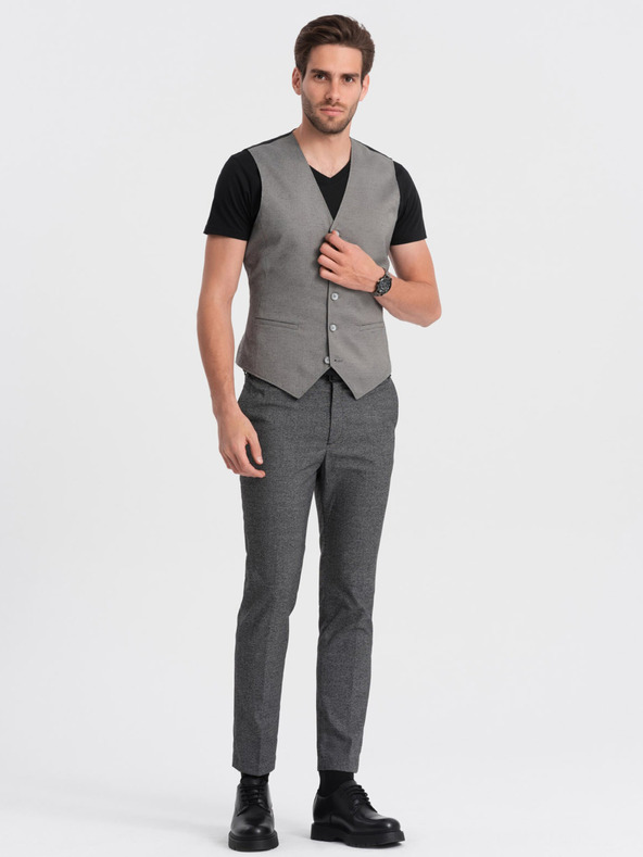 Ombre Clothing Graue Herren-Jacquard-Weste Ombre Clothing