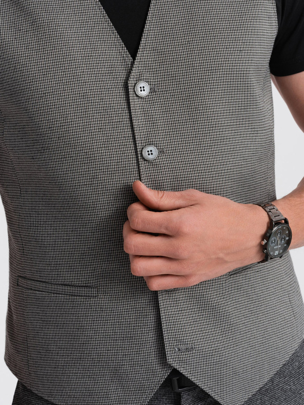 Ombre Clothing Graue Herren-Jacquard-Weste Ombre Clothing