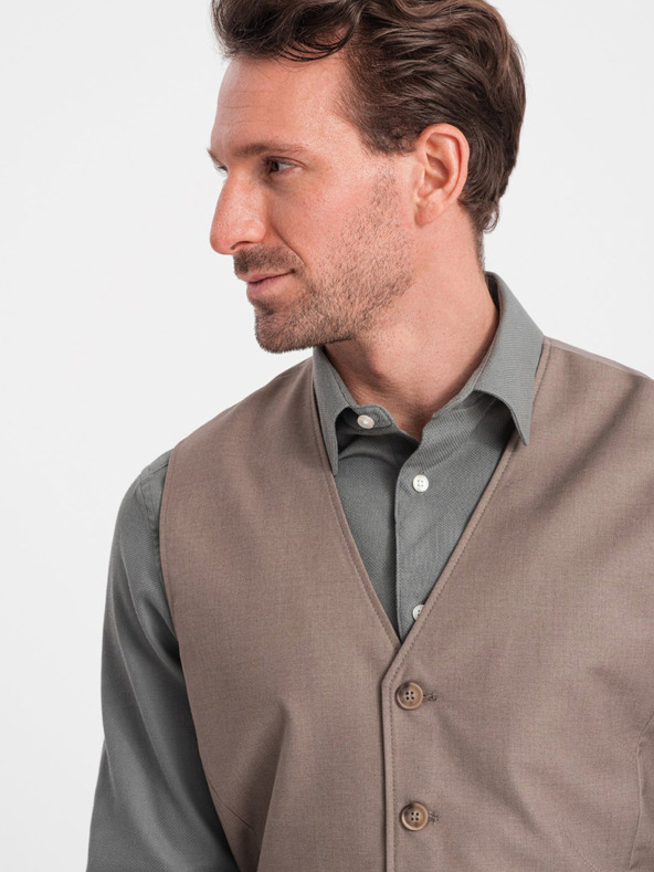 Ombre Clothing Beige Herren-Anzugsweste Ombre Clothing