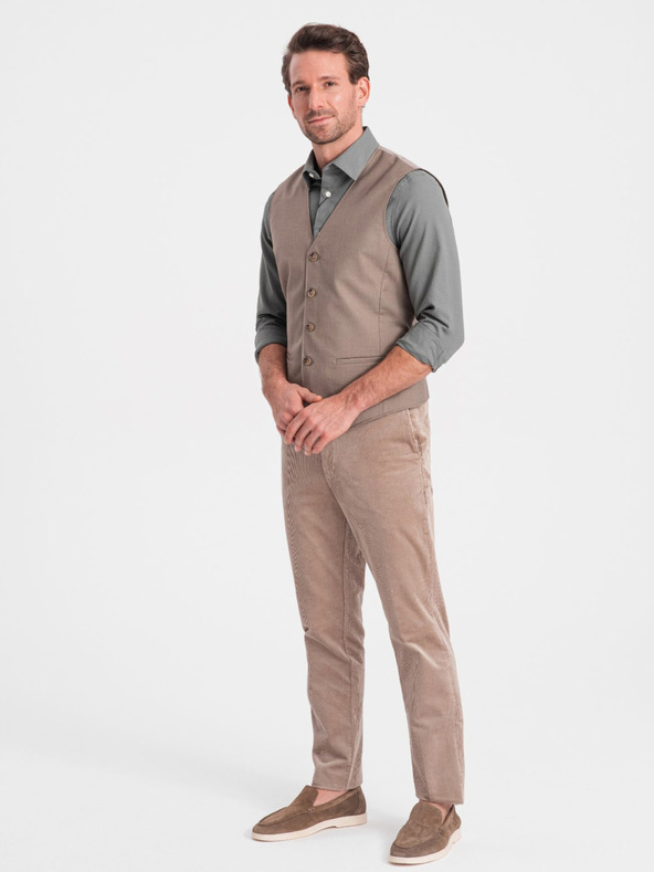 Ombre Clothing Beige Herren-Anzugsweste Ombre Clothing