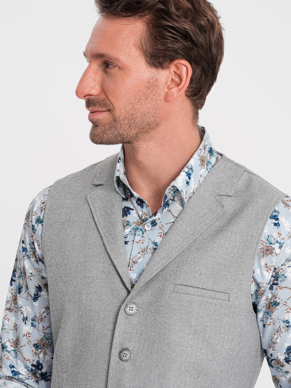 Ombre Clothing Hellgraue Herren-Anzugsjacke mit Kragen Ombre Clothing