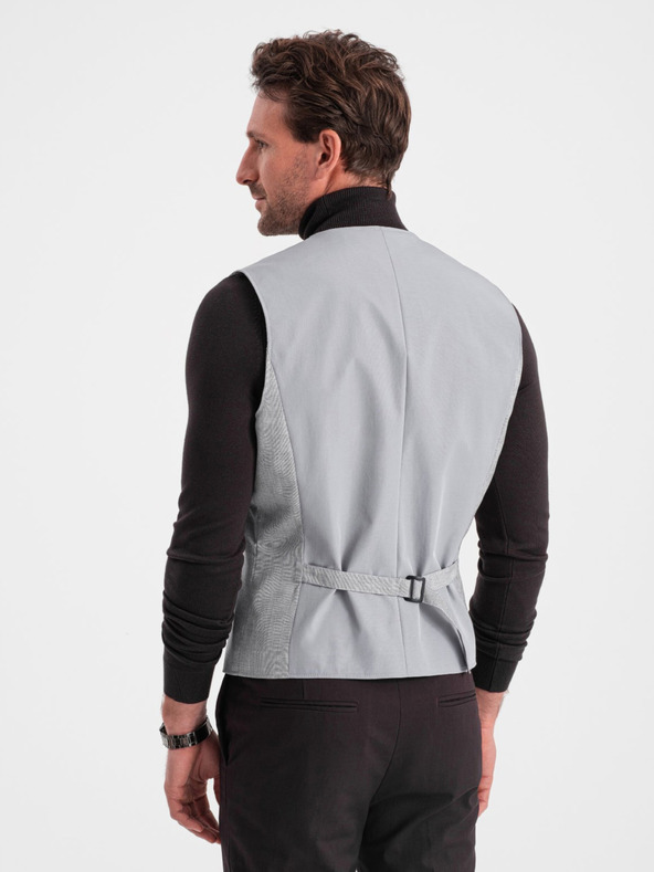 Ombre Clothing Hellgraue Herren-Jacquard-Weste Ombre Clothing