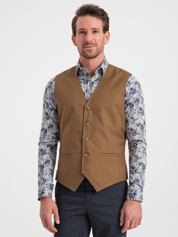 Ombre Clothing Braune Herren-Anzugsweste Ombre Clothing