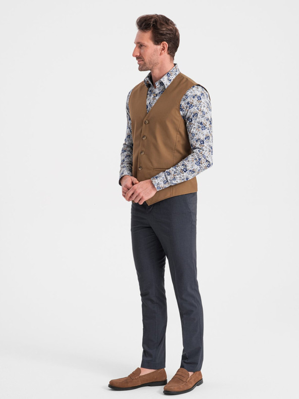 Ombre Clothing Braune Herren-Anzugsweste Ombre Clothing