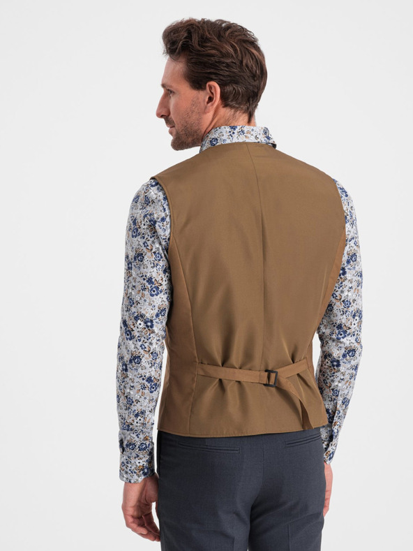 Ombre Clothing Braune Herren-Anzugsweste Ombre Clothing