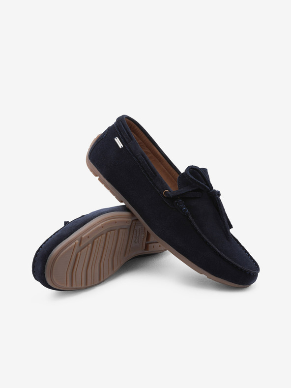 Ombre Clothing Dunkelblaue Herren-Lederslipper mit Driver Ombre Clothing
