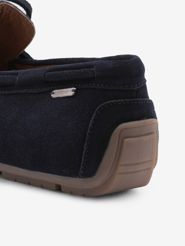 Ombre Clothing Dunkelblaue Herren-Lederslipper mit Driver Ombre Clothing