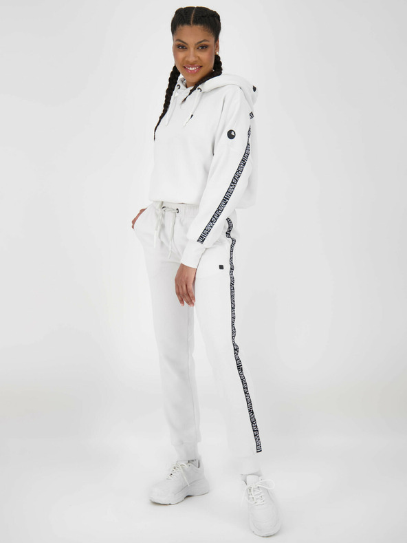 Alife and Kickin Weiße Damen-Sweatpants mit Revers Alife and Kickin