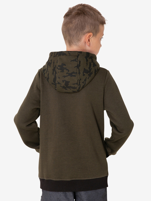 Sam 73 Khakifarbener gemusterter Kapuzenpullover für Jungen SAM 73 William