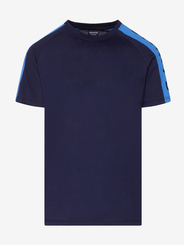 Sam 73 Dunkelblaues bedrucktes Herren-T-Shirt SAM 73