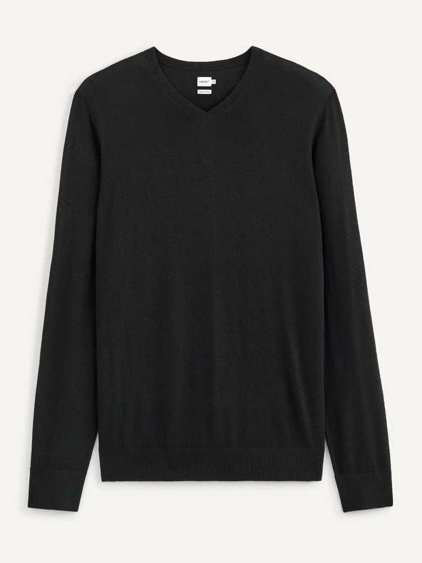 Celio Schwarzer Wollpullover Celio Semeriv