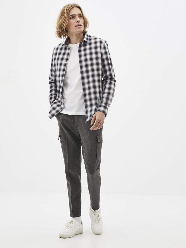 Celio Schwarz-weiß kariertes Hemd Celio Sablaflou