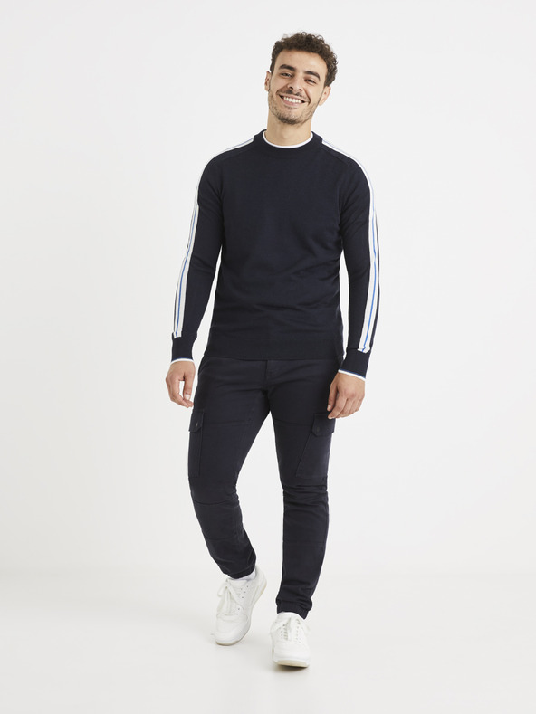 Celio Dunkelblauer Pullover mit Wolle Celio Veritas