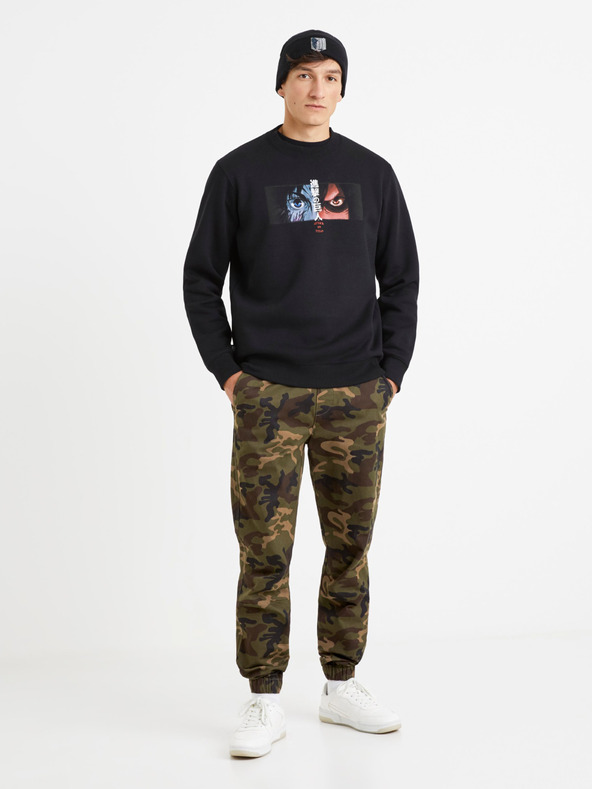 Celio Schwarzer Celio Attack on Titan Herren-Kapuzenpullover