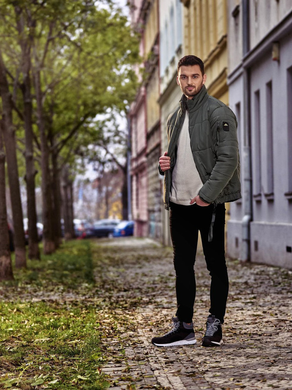 NAX Graue Herren-Winter-Steppjacke NAX Mabor