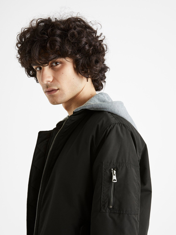 Celio Schwarzer Herren-Kapuzenbomber Celio Cujameshoo