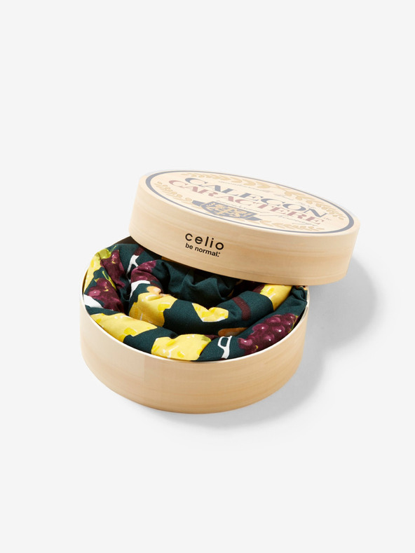 Celio Dunkelgrün gemusterte Herrenshorts im Celio-Geschenkpaket